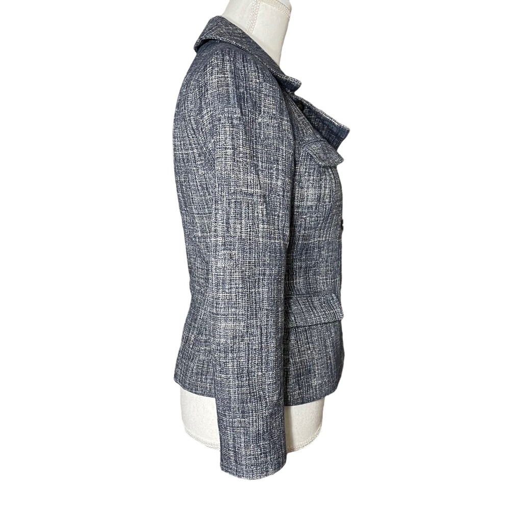 Linen Blend Blazer 4 Banana Republic Double Breasted Crosshatch Tweed Jacket - Picture 10 of 14